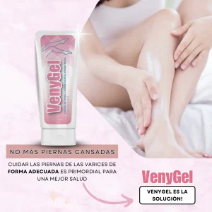 Aplicando Venygel en las piernas para mejorar la circulación y aliviar el cansancio